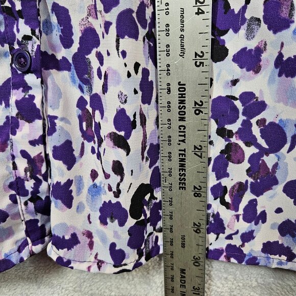 Catherines Blouse Womens 2X purple boxy polyester knit 3/4 sleeves career modest - Picture 3 of 10